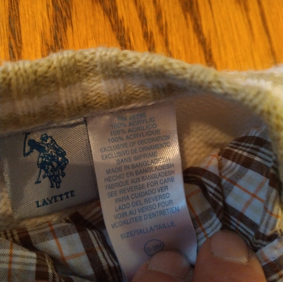 Size 0-3 months U.S. Polo Assn. Matching set shirt vest - Picture 6 of 16